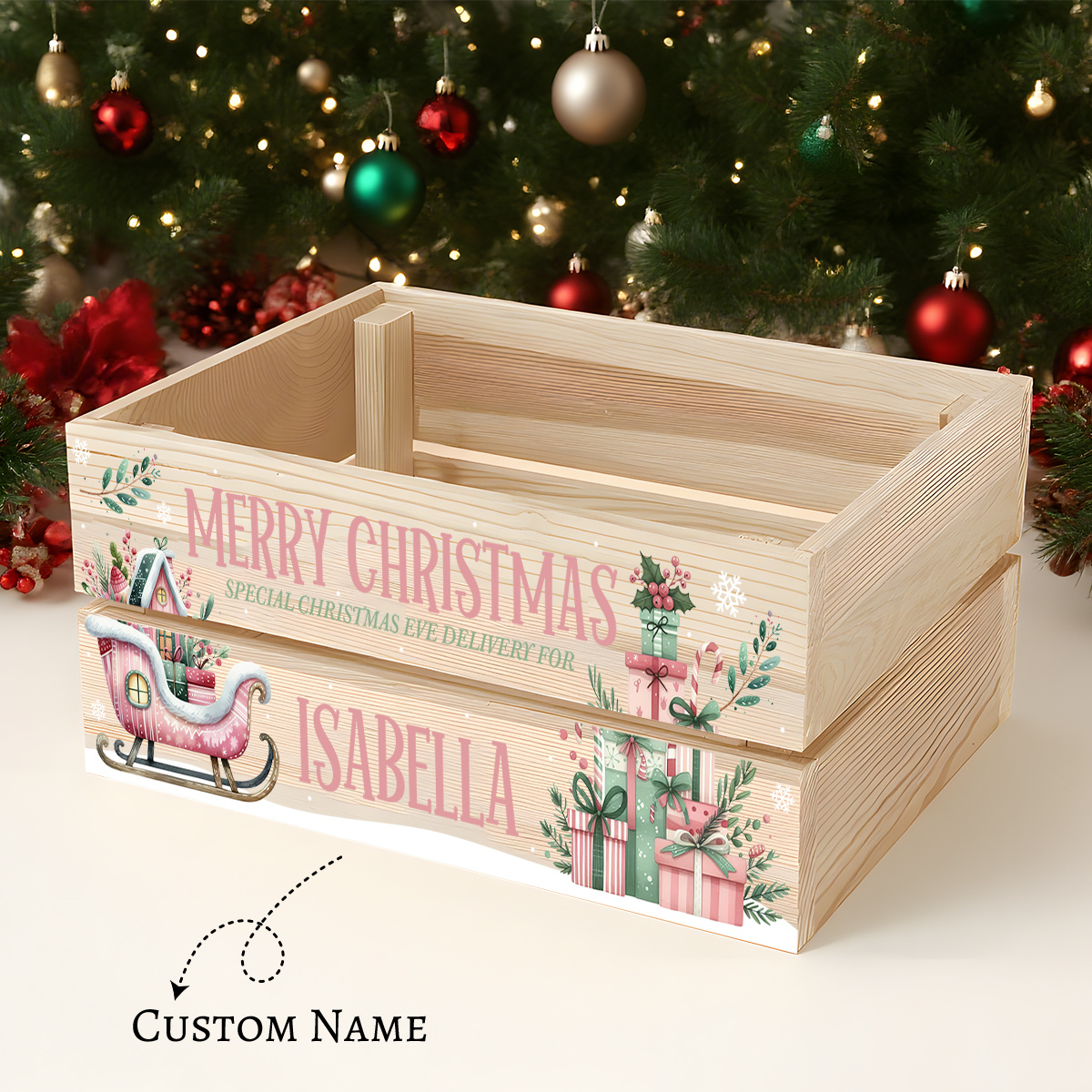 individuelle weihnachts aufbewahrungsbox holz