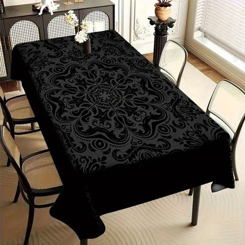 1 stylish and classical pattern tablecloth durable polyester machine made machine washable and easy to clean suitable for dining tables coffee tables desks picnics and outdoor dining for a lifestyle