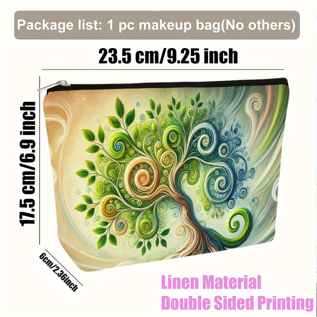 TEMU 1 Borsa per trucco, Stampa Albero della Vita, Pochette per cosmetici a grande capacit�, Borsa porta cosmetici, Organizzatore da toilette da