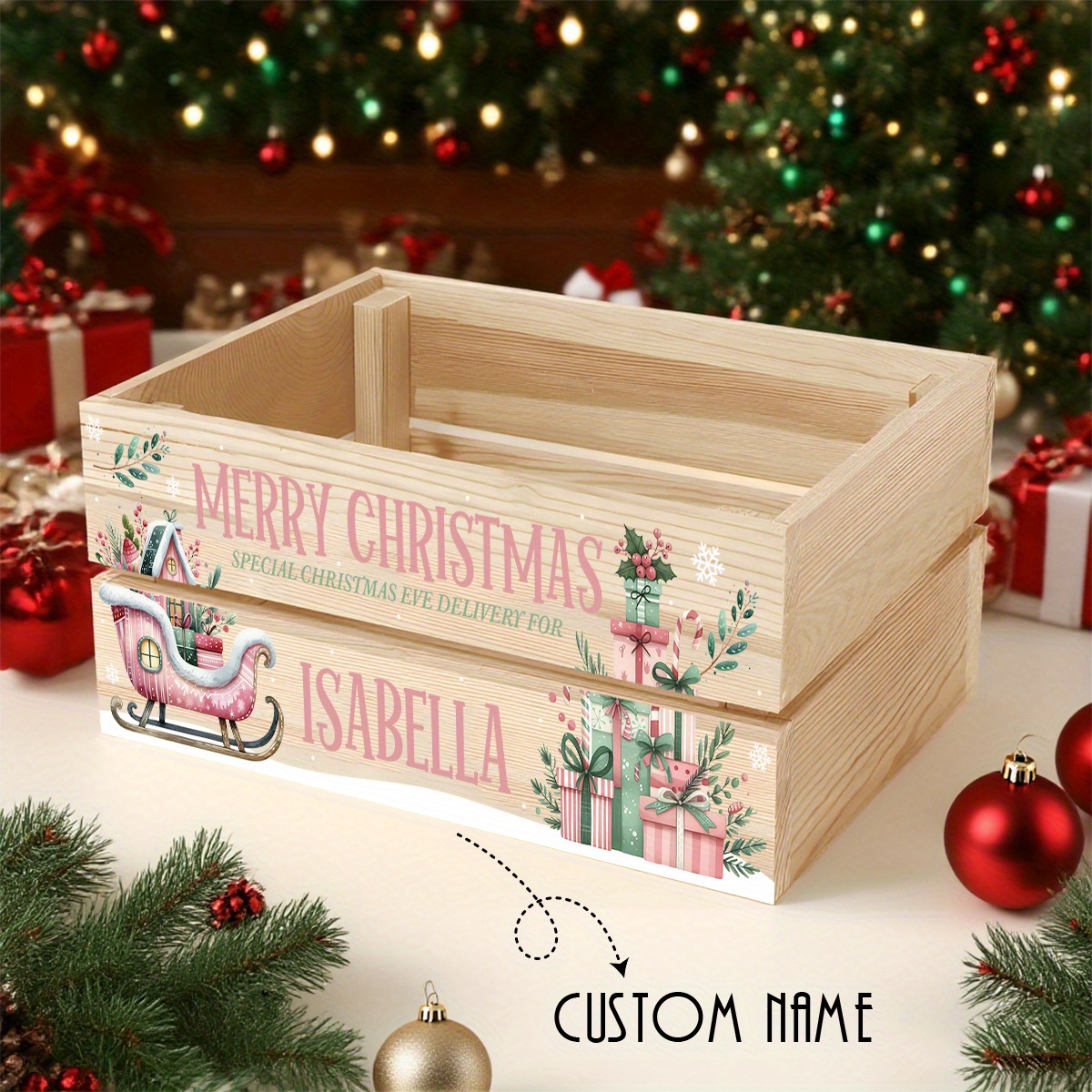 individuelle weihnachts aufbewahrungsbox holz