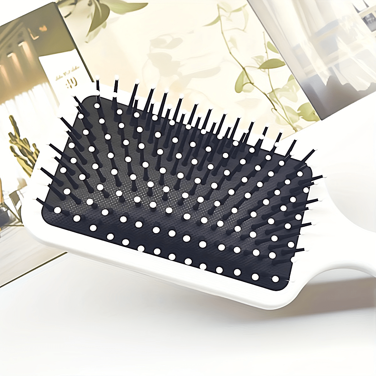 Peine de Cojín de Aire con Diseño de Cactus Verde, Peine Masajeador para el Cuero Cabelludo, Antiestático, Cepillo de Pelo con Agarre Cómodo, Mango Duradero de ABS, Cerdas de Nylon, Adecuado para Todo Tipo de Cabello, Regalo Ideal