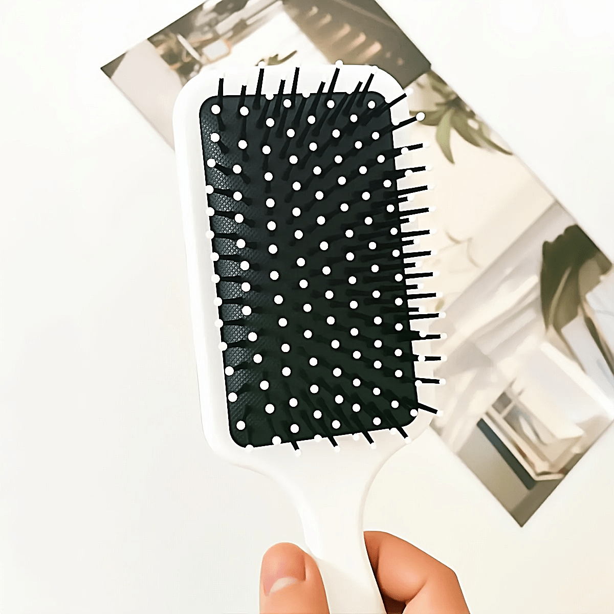 Peine de Cojín de Aire con Diseño de Cactus Verde, Peine Masajeador para el Cuero Cabelludo, Antiestático, Cepillo de Pelo con Agarre Cómodo, Mango Duradero de ABS, Cerdas de Nylon, Adecuado para Todo Tipo de Cabello, Regalo Ideal