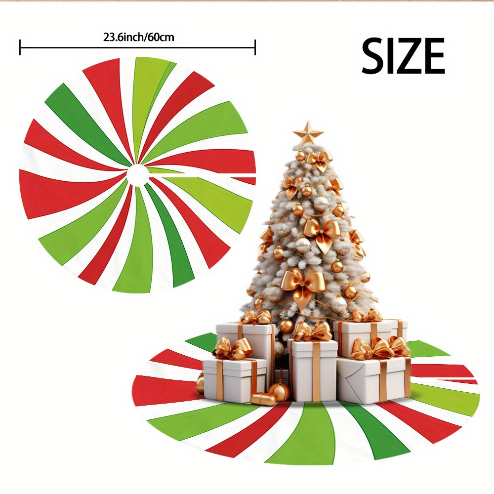 TEMU 1pc Of Christmas Swirl Tree Skirt - Bring A Element To Your Tree - And Seasonal Arrangements