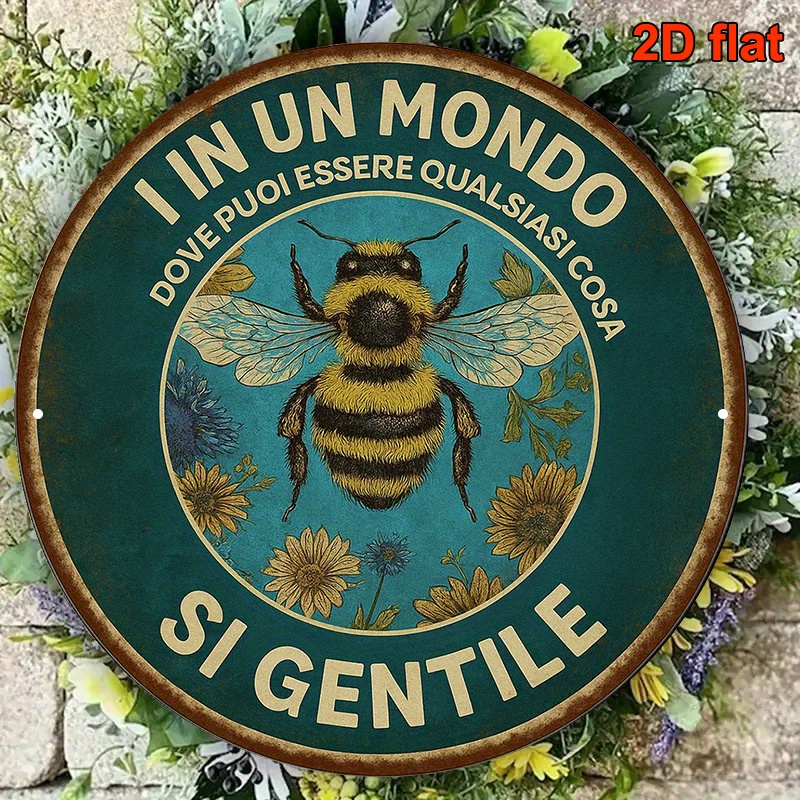 TEMU Piatto 2D, 1 pz Insegna da Parete Vintage a Tema Ape Italiana - Decorazione a Forma di con Testo in Adatta per Caff癡, Arredo - Targa con Motivo
