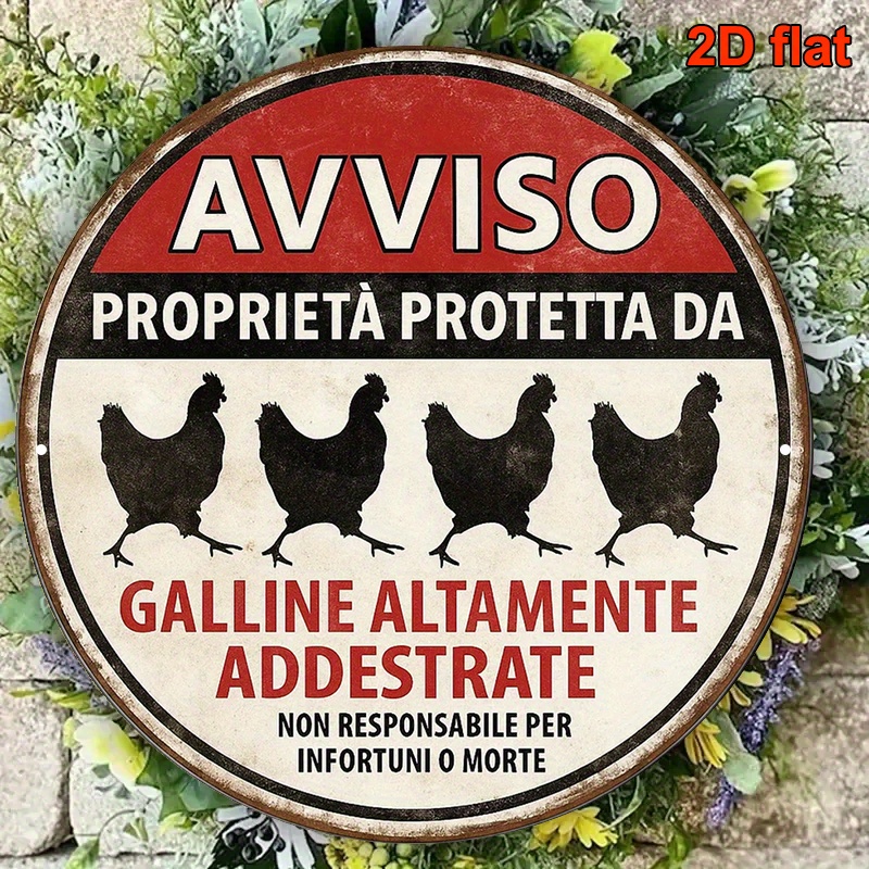 TEMU 2d Flat - Vintage 2d Flat Metal Bbq Area Sign, 8x8 Inch Round Decorative Plaque With Clips, For Outdoor Grilling, Rustic Wall Hanging, Durable