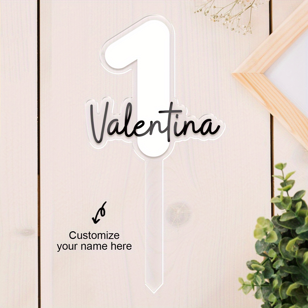 TEMU 2d Flat, Personalized Acrylic Number Plaque - Custom Name & Number, Digit Display For Birthdays, Christmas, Thanksgiving Party Decorations -