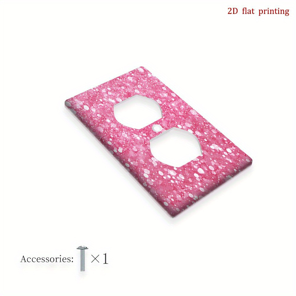 TEMU 1pc Pink Sparkling Dot Texture Decorative Plate Cover - Sparkling Dots , -/ Installation, No /, For Single/double Rocker/outlet, Fits Bedroom,