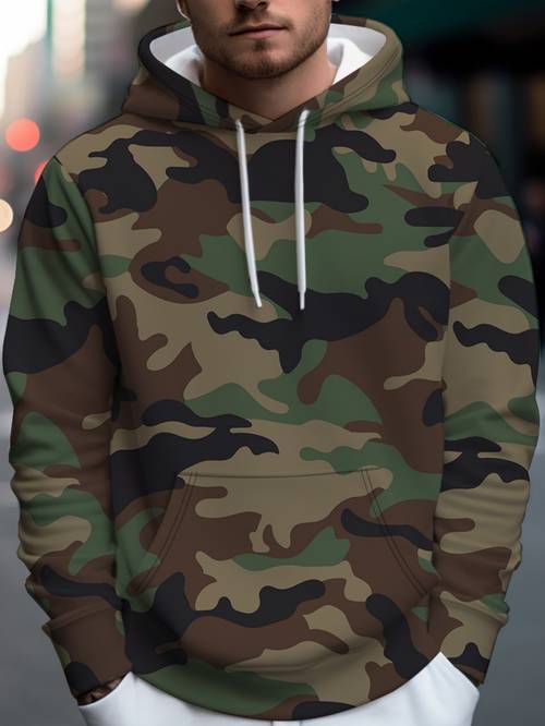 pull à capuche pour homme - sweat à capuche décontracté pour automne et hiver, lavable en machine, idéal pour les et - coupe , motif imprimé numérique, confortable et stylé