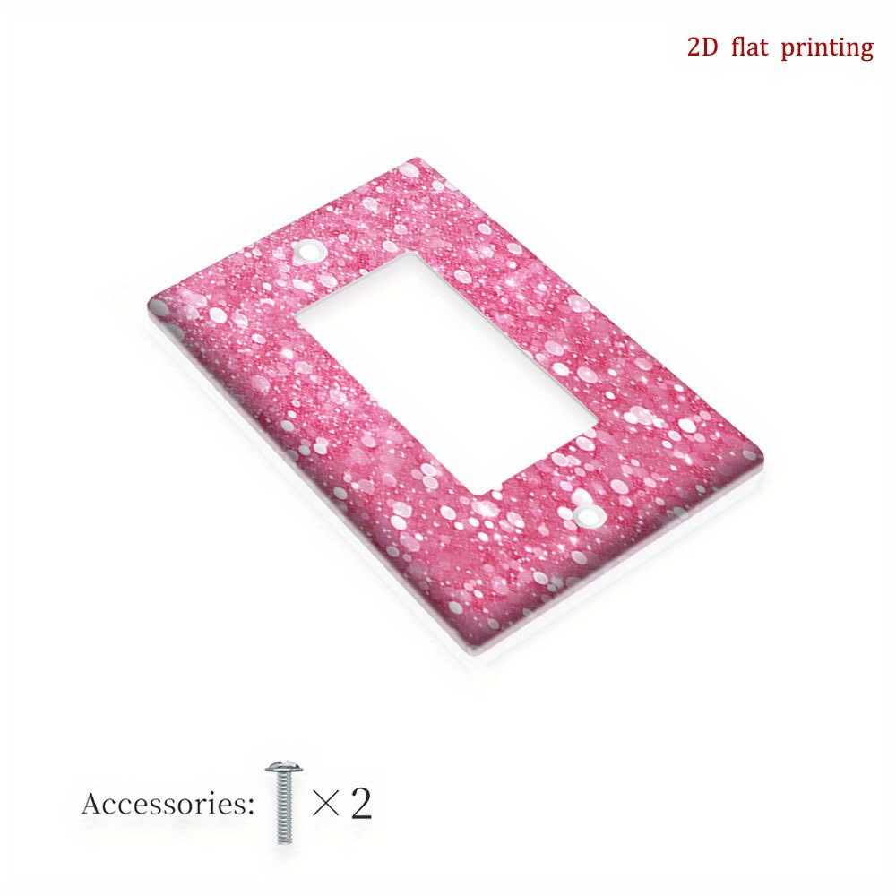 TEMU 1 pièce Couverture de Plaque Décorative à Texture Scintillants Rose - Plaque Frontale à Points Scintillants, Installation Facile par Clip/, Non