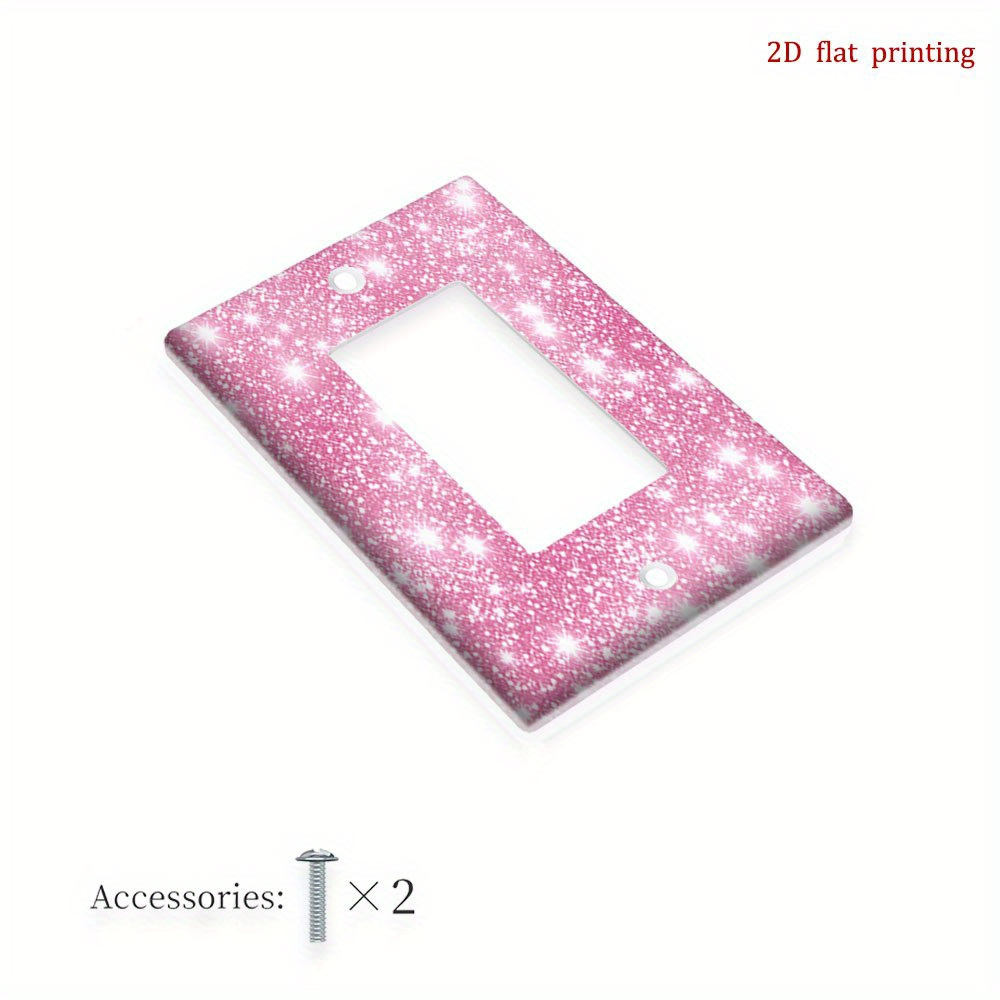 TEMU 1pc [Impression Plate 2D] Couvercle de Commutateur de Plaque Murale Décorative Texture Étoilée Rose, Aucun Câblage , pour la Décoration de , de