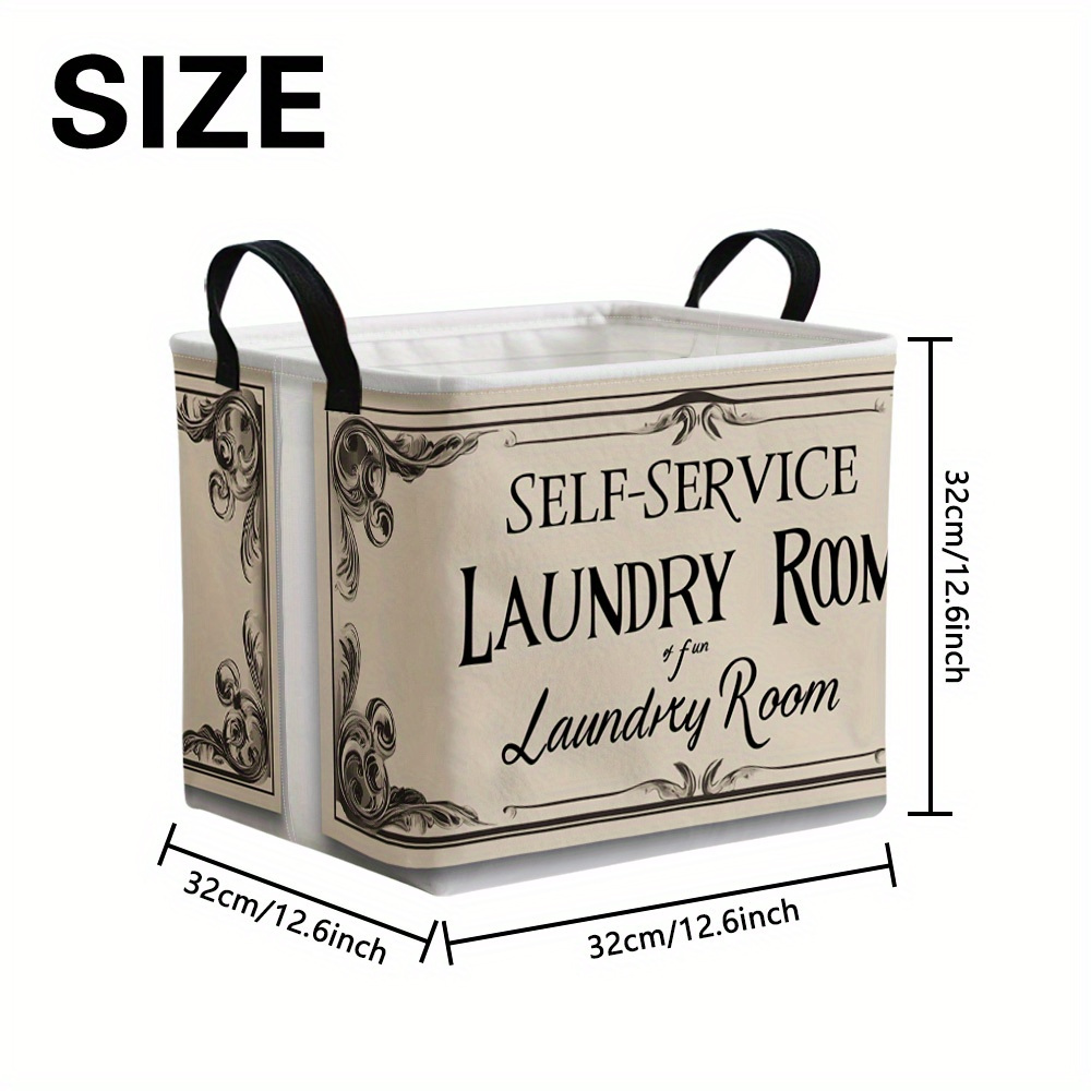 TEMU 1 pezzo Insegna Vintage per Lavanderia Cestino di Stoccaggio di Grande Capacit�, per Camere da Letto, Bagni, Lavanderie, e Spazi, Design