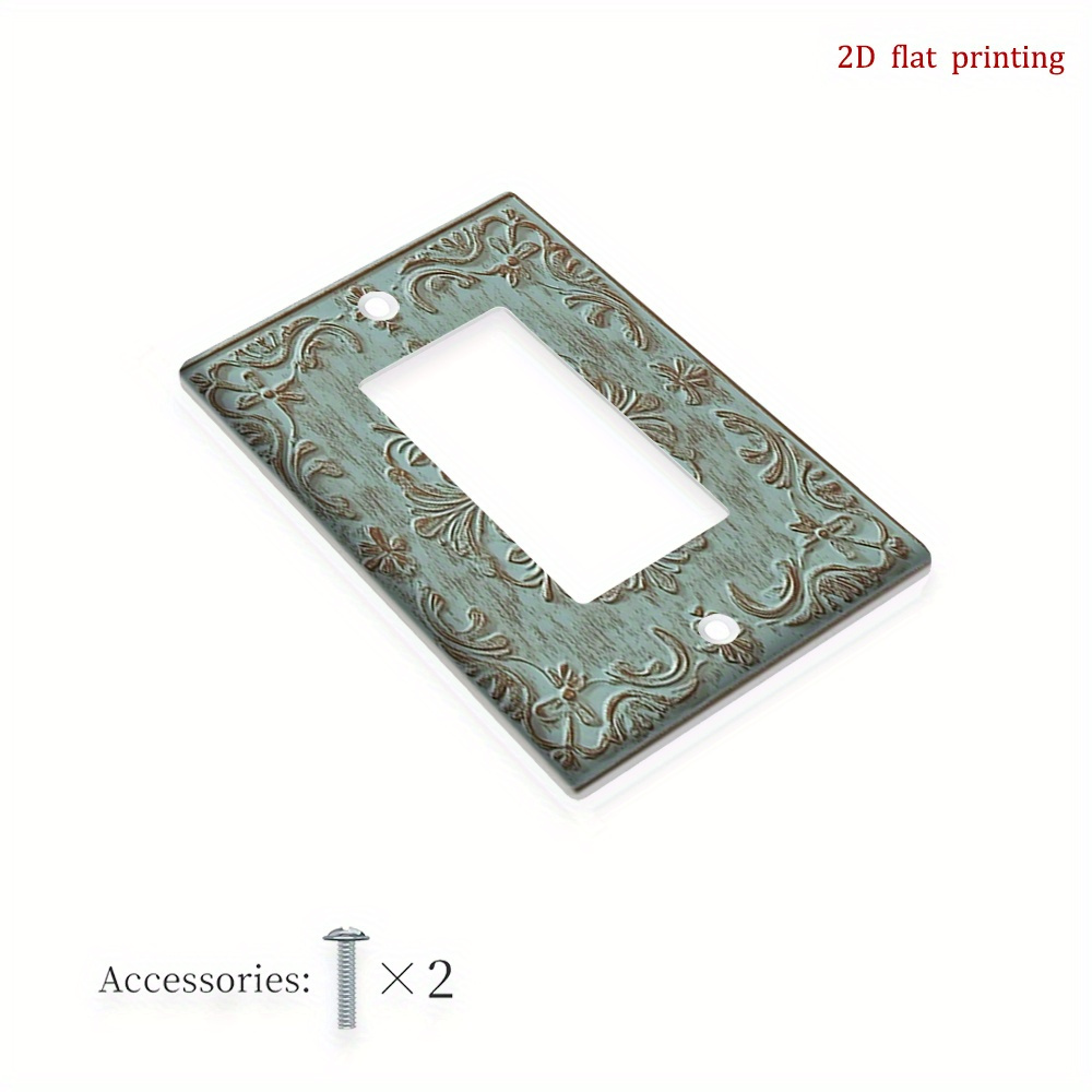TEMU 1pc 2d Flat Printing Floral Pattern Decorative Outlet Covers,unique Light Switch Cover, And Easy To Clean,perfect For Home And Office Decor, 2d