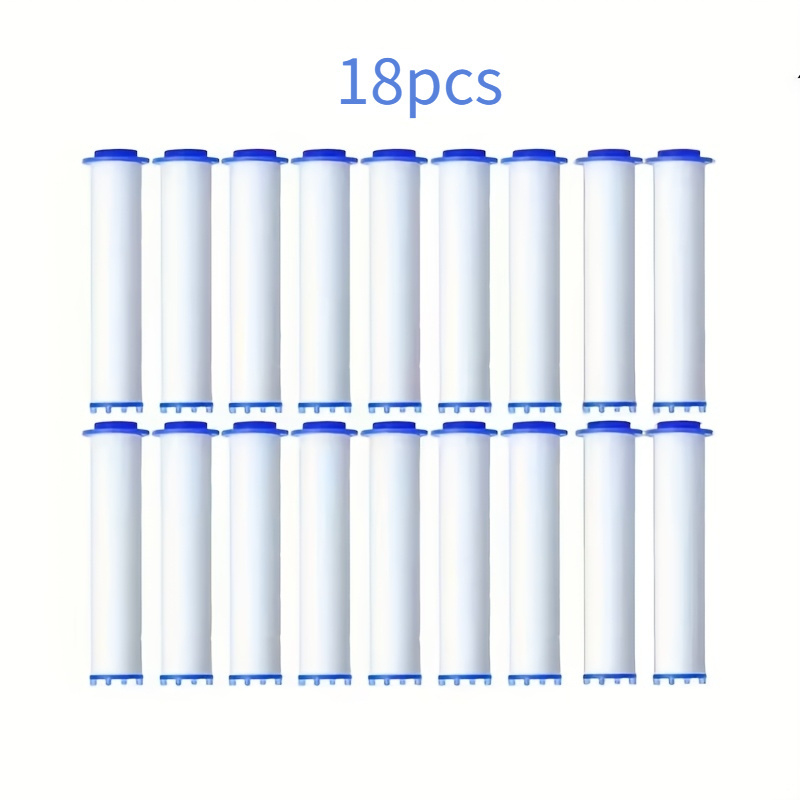 TEMU 18pcs Showerhead Filter Set - Pp Water Fiber Filter, For Showerheads - Water Purification - Bathroom Accessories - Water Fiber Material - Full