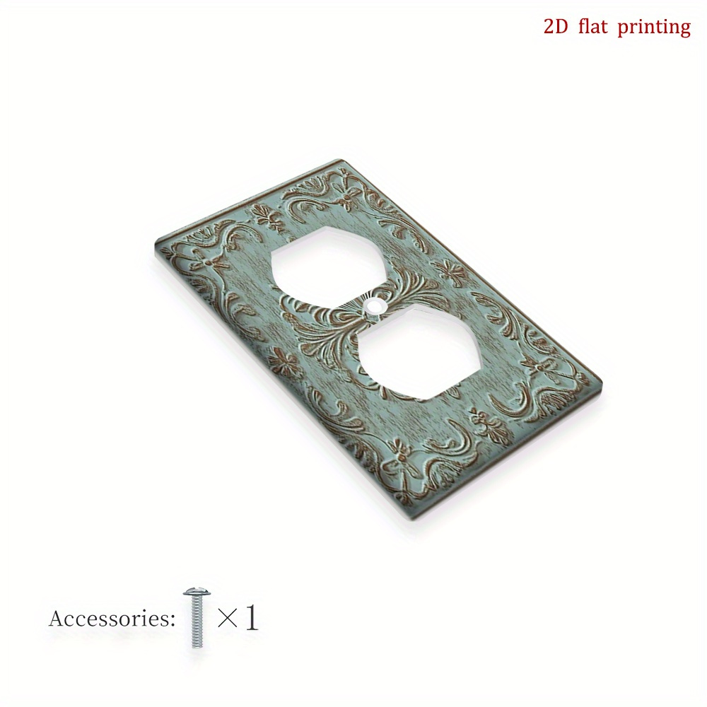 TEMU 1pc 2d Flat Printing Floral Pattern Decorative Outlet Covers,unique Light Switch Cover, And Easy To Clean, Home And Office Decor, 2d Flat