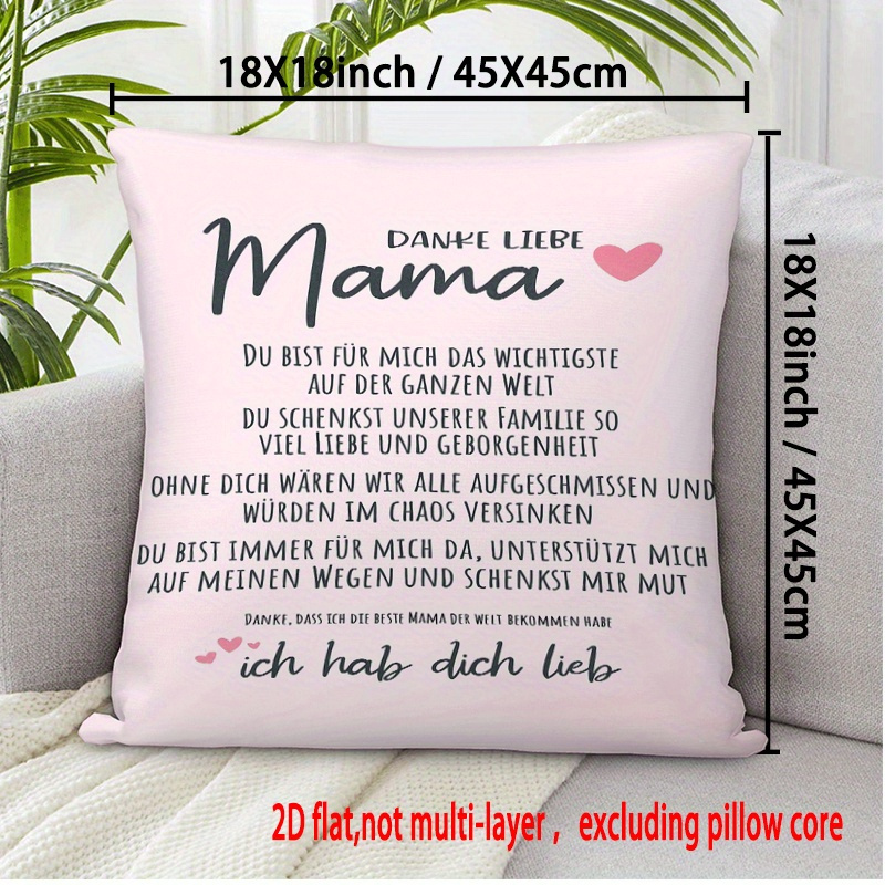 E-shop Retro Dankesbrief Kissenbezug – Ideales Geschenk zum Muttertag – Elegante Schreibschrift – 18x18/20x20/24x24 Zoll (45x45/50x50/60x60 cm) –