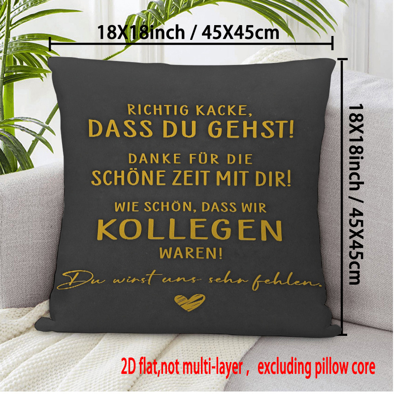 TEMU 2d Flat Print Pillow Cover Farewell Resignation Easy To Put On Throw Pillow Cases 20x20 Inch (50x50cm)/24x24 Inch (60x60cm) Farewell Colleagues