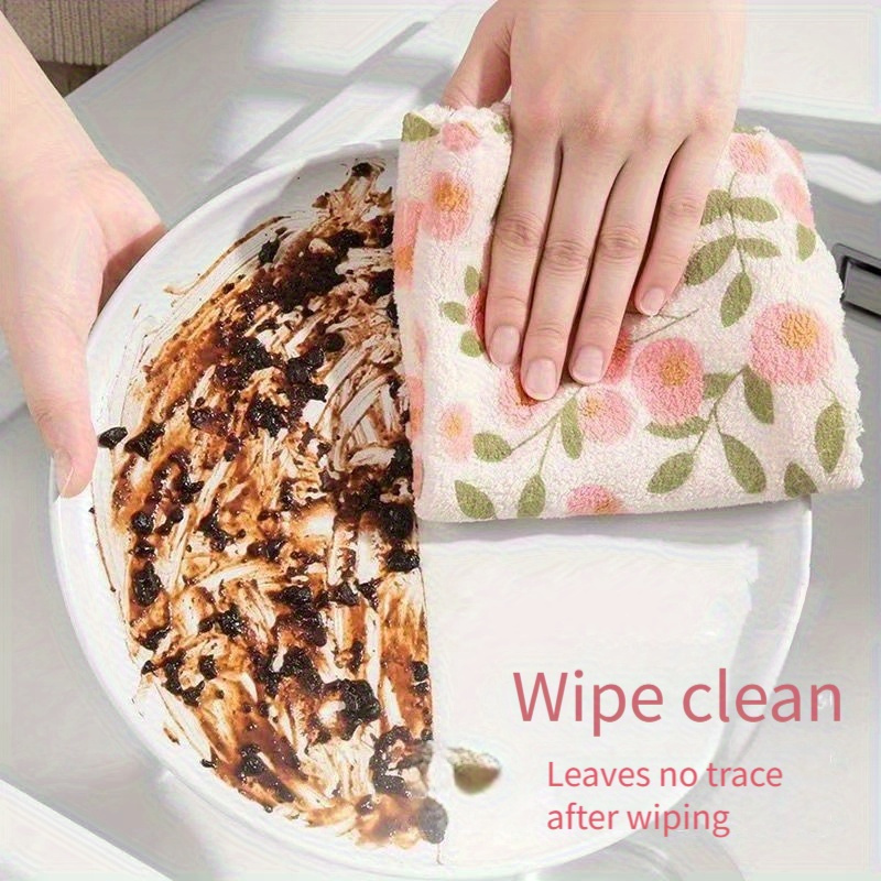 7 coral cleaning cloths   absorbent and quick drying towels soft multi purpose for kitchen bathroom glass car and wet wipes pink and   pattern coral cloths suitable for 40 to 80 holidays Product details 4