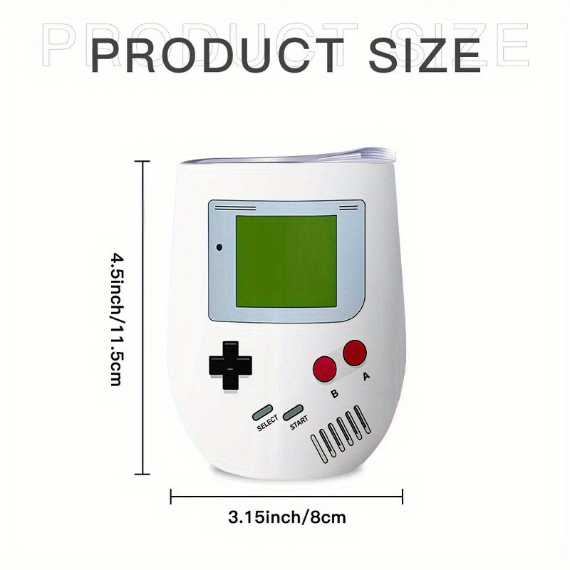 1pc retro gaming stainless steel tumbler 12oz leak proof coffee mug with nes snes controller design button a button start   up   joystick gift for   nostalgic video   1
