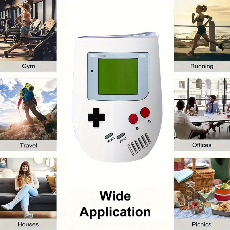 1pc retro gaming stainless steel tumbler 12oz leak proof coffee mug with nes snes controller design button a button start   up   joystick gift for   nostalgic video   3