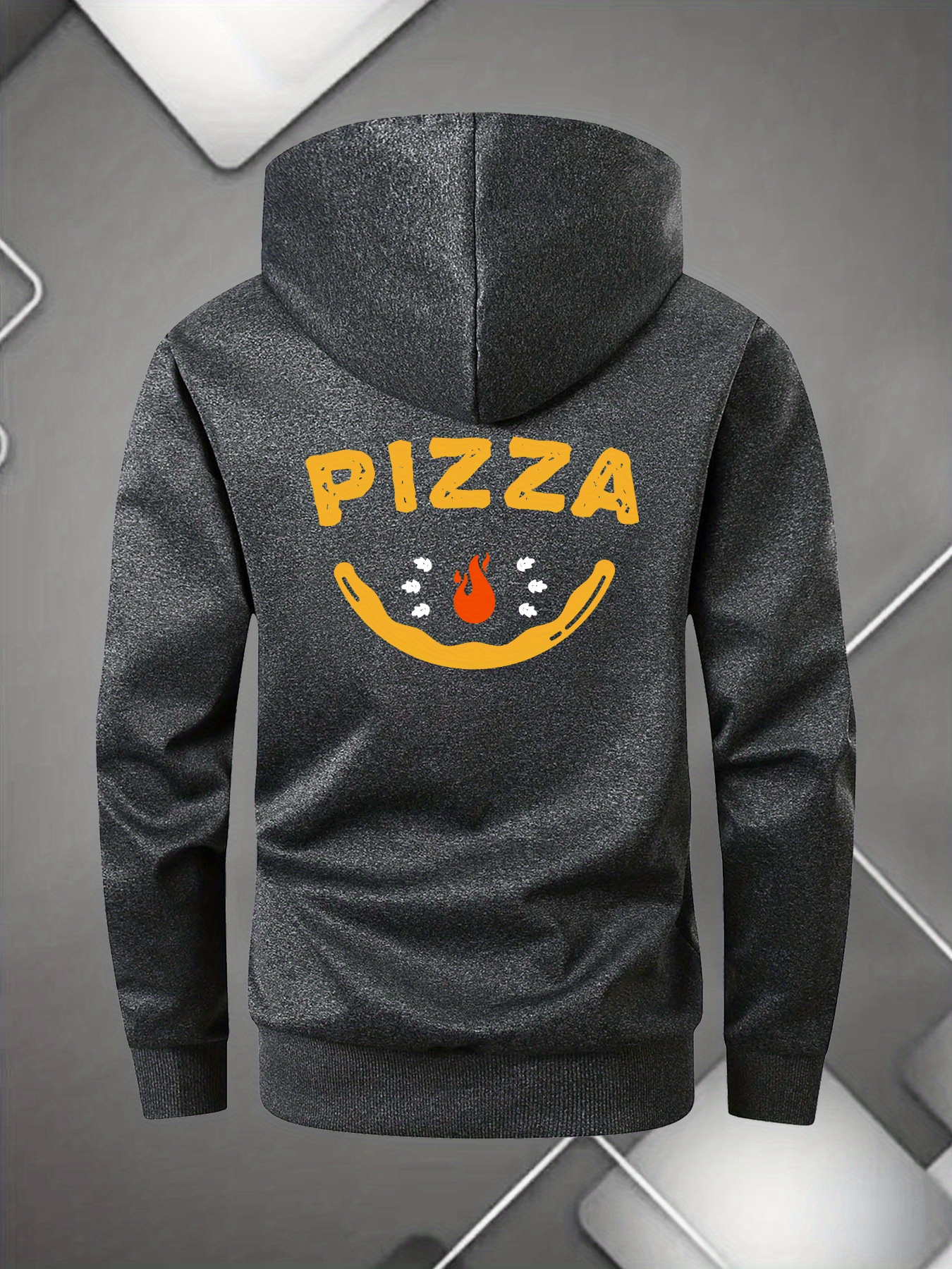 mens pizza pizza print hooded jacket fit zippered - Temu
