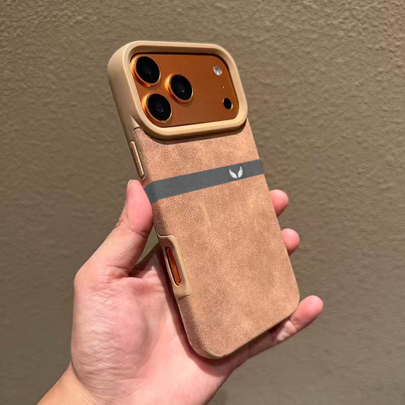 TEMU Phone Case - -friendly High-end Feel Faux Leather Pattern Phone Case For 17 Pro Max Air 16 15 14 Plus 13 12 11, Shockproof Cover