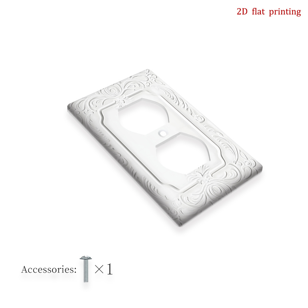 TEMU 1pc [Impression Plate 2D] Plaque de Couverture Murale avec Cadre Floral Vintage, Convient aux Interrupteurs ou Prises avec un Design Distinctif,