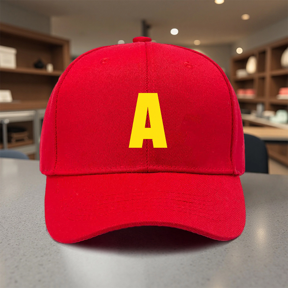 TEMU 1pc, Casquette de baseball brossée réglable avec "A", Chapeau léger imprimé pour femmes, Chapeau de soleil pour hommes adapté aux sports de ,