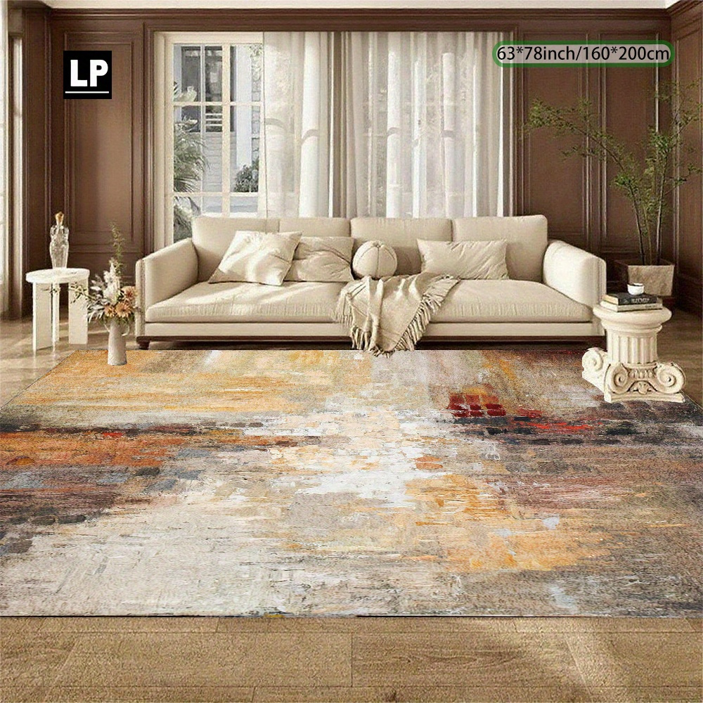 TEMU 850g/ã¡ Velvet, Abstract With Mottled Color Patterns, Machine Washable Non-slip Backing, Lightweight Durable Soft Comfortable Suitable For Livin