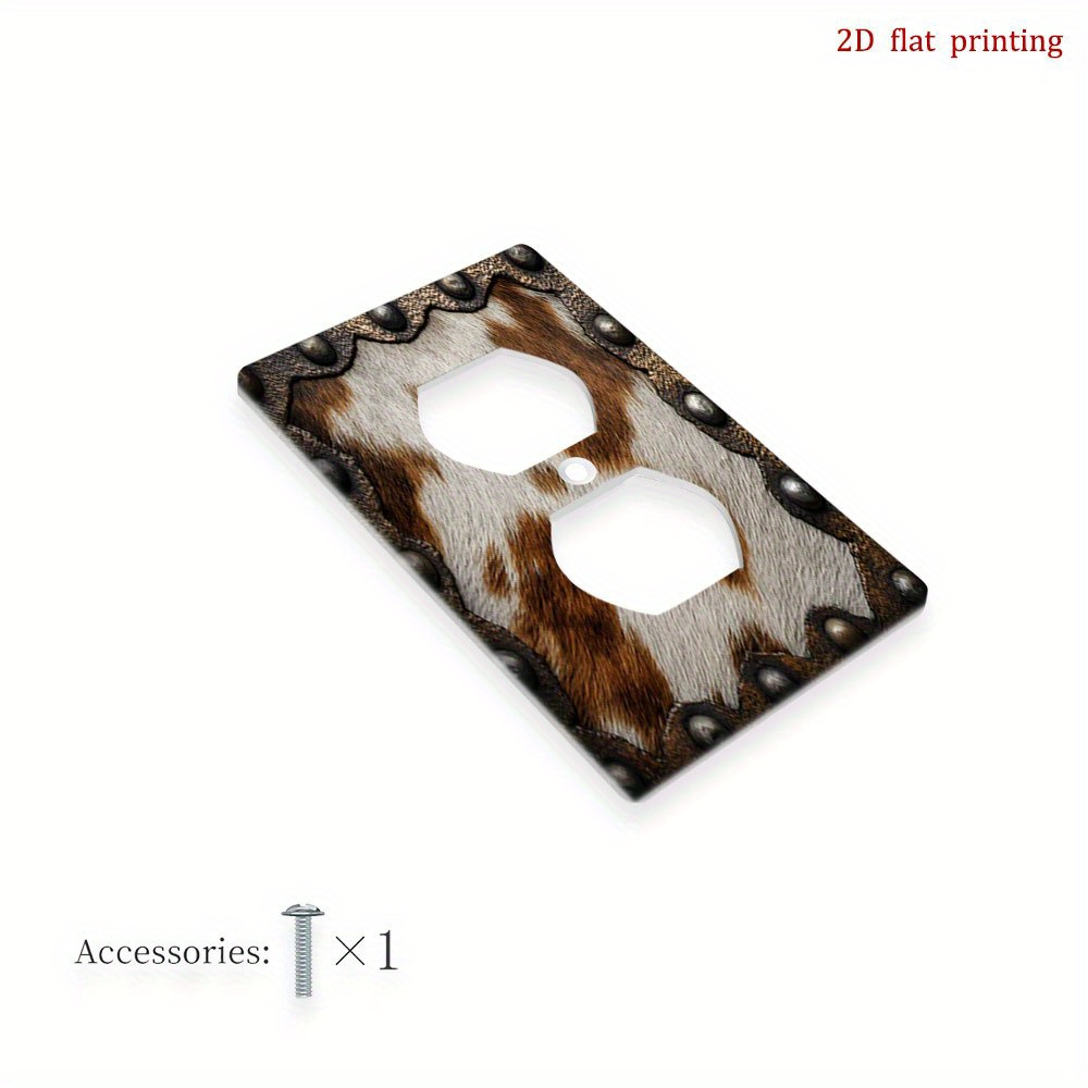 TEMU 1pc 2d Flat Printing Brown Cow Light Switch Plates And Outlet Covers Decorative Wall Plate,switch Plate Decorate Cover For Bathroom Bedroom