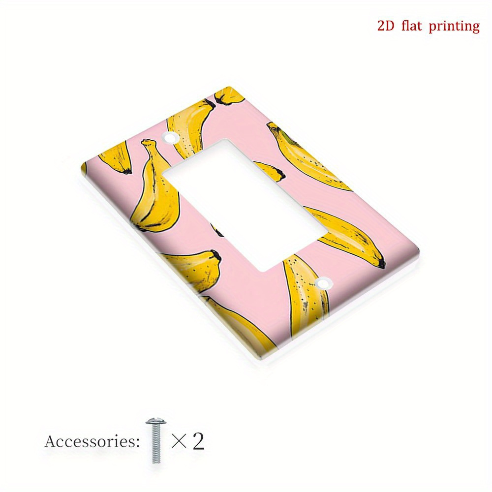 TEMU 1pc [Impression Plate 2D] Plaque d'interrupteur d'art avec motif rose banane, Plaque de couverture d'interrupteur, Style d'art vintage, Idéal
