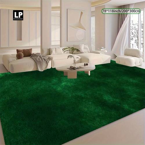 item picture 850g m velvet carpet solid dark green rug soft durable easy to clean and machine washable with anti slip backing for living room office bedroom study area