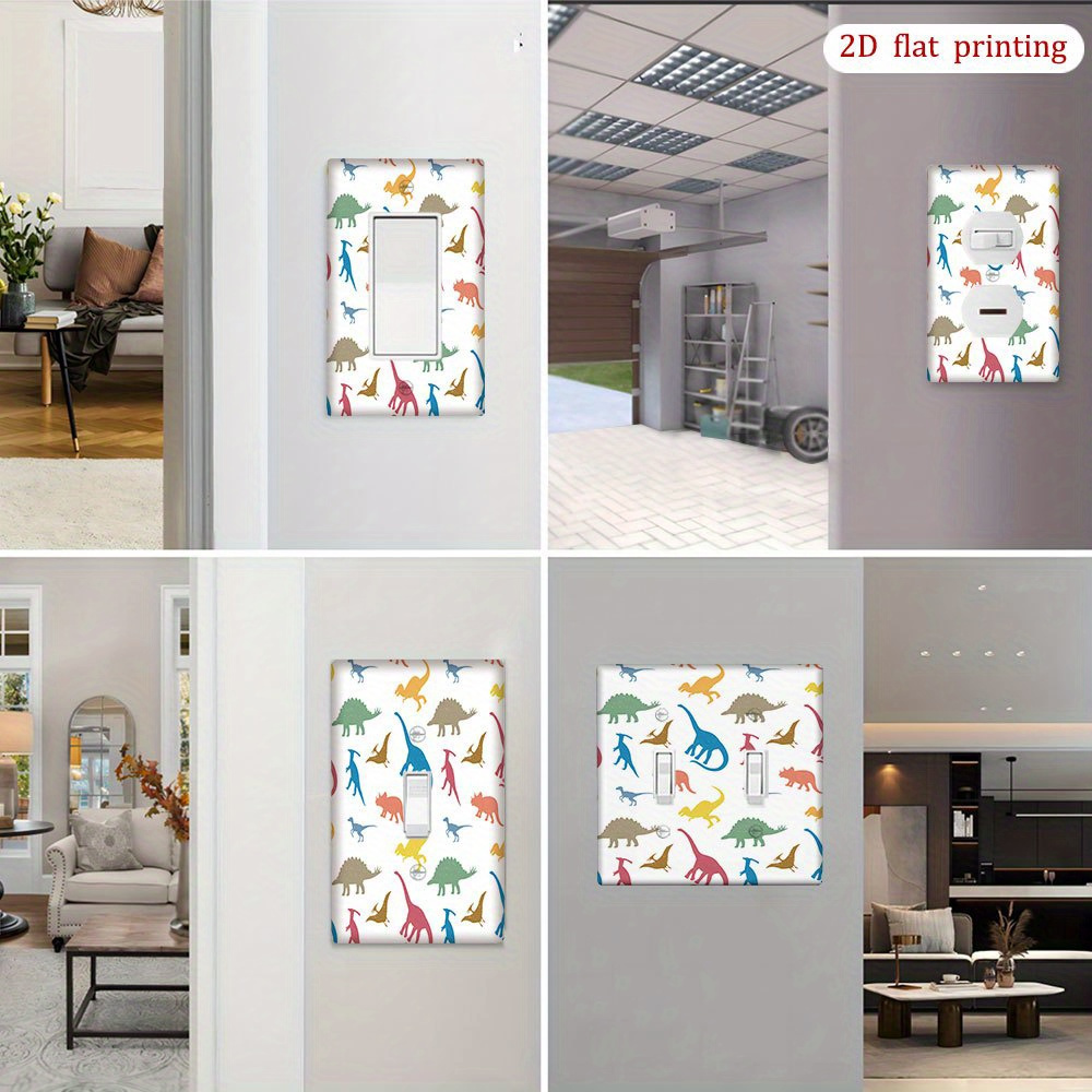 Colorful Dinosaur Pattern Light Switch Cover Kit