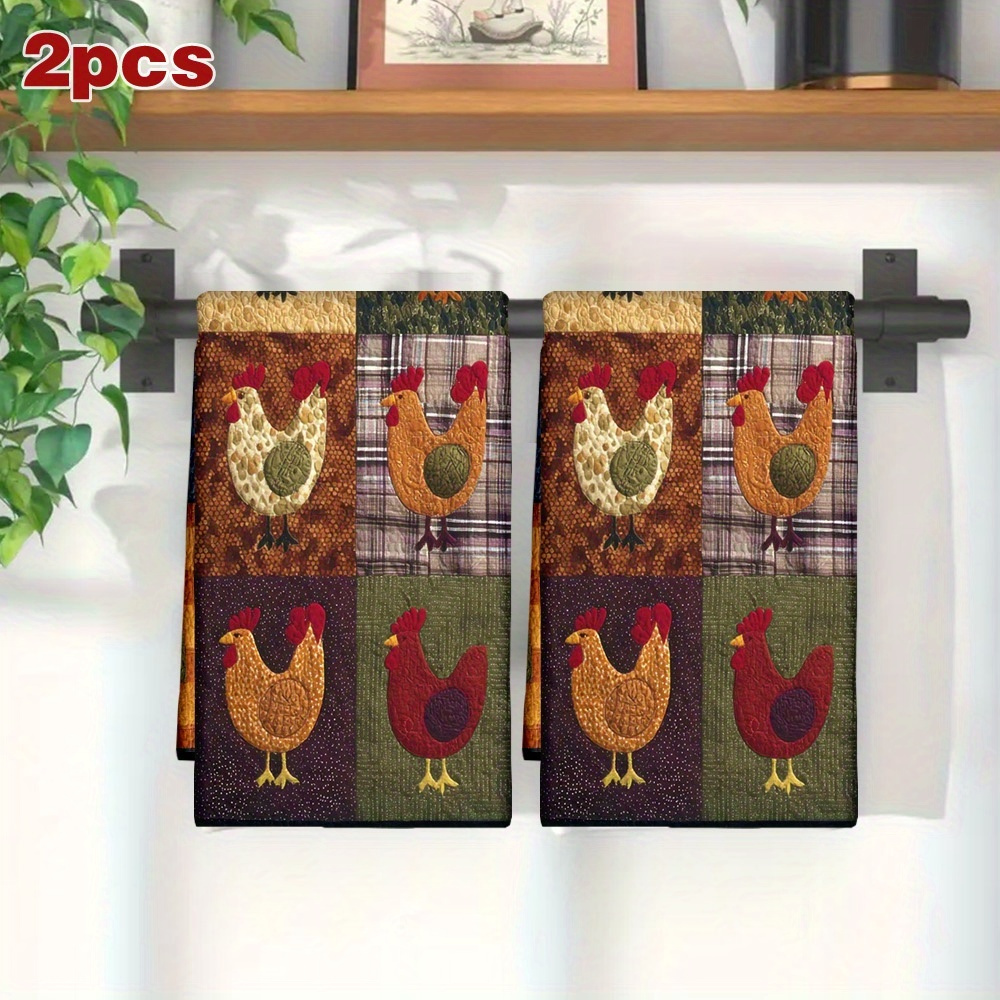 TEMU 2pcs Dish Cloths With Colorful - Reusable, Washable, Super Absorbent Kitchen Cleaning Towels For Home & Rv Use, 23.6x15.7in