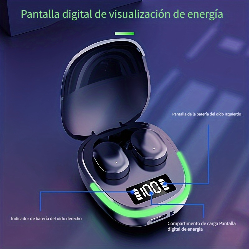 Auriculares Inalámbricos Mejorados de 25 Años | Audífonos Deportivos con Cancelación de Ruido, Audífonos Gaming 5.0, Estéreo con Micrófono, Pantalla LED, Alta Calidad de Sonido, Estéticamente Agradables, Duraderos y de Larga Duración, Diseño Semiabierta, Control Táctil - Imagen 6
