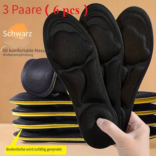 3 stück (6 stück) weiche memory foam einlegesohlen für damen, dicke textur, weich und atmungsaktiv, für den täglichen gebrauch in verschiedenen umgebungen und angenehm zum tragen für längere