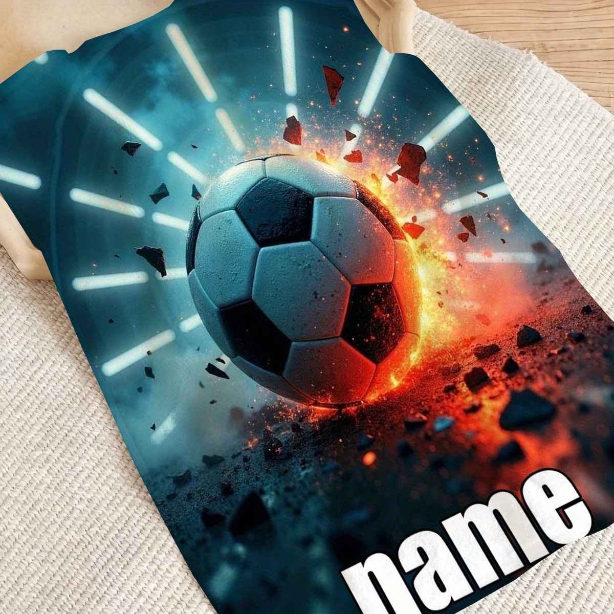 TEMU 1pc, A Must-have Hand Towel For Football Travel, Customizable With Text, Personalized Name Towels, Cartoon And Anime Towels, Autumn Gifts,