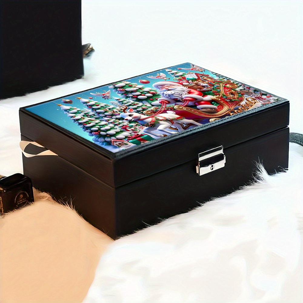 Luxurious Santa Claus Jewelry Box, Multi-Compartment Storage