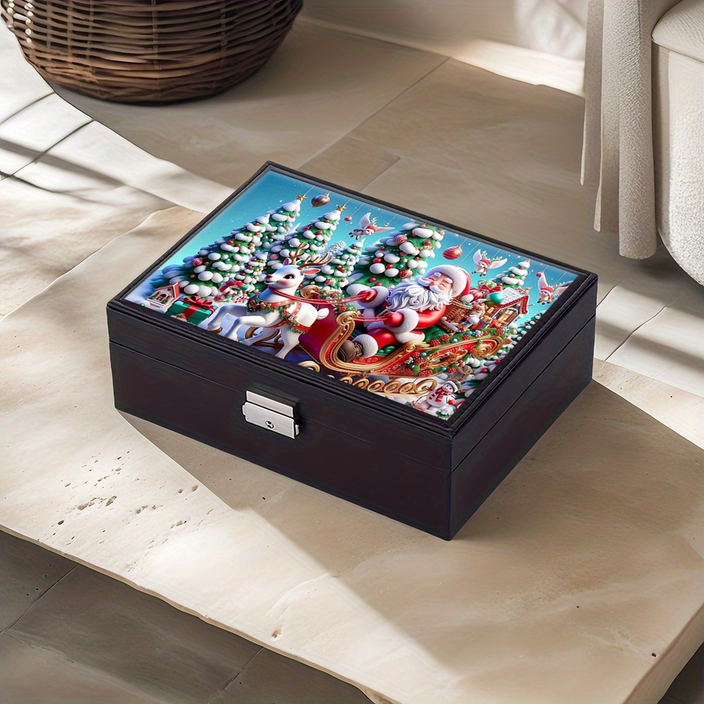 Luxurious Santa Claus Jewelry Box, Multi-Compartment Storage