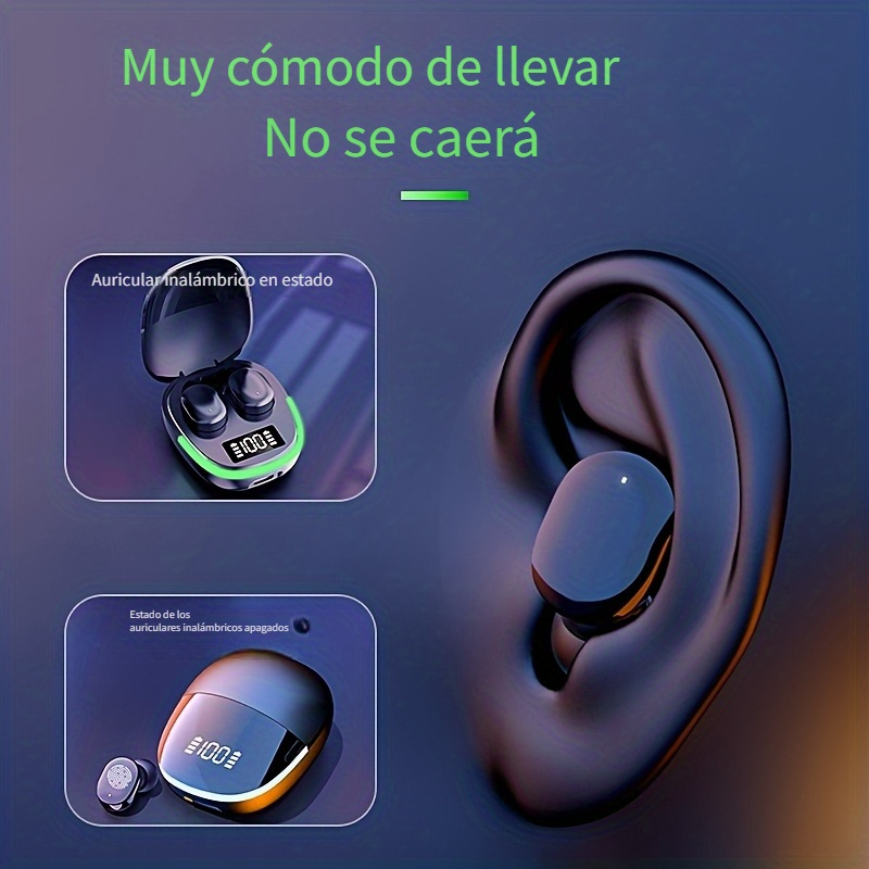 Auriculares Inalámbricos Mejorados de 25 Años | Audífonos Deportivos con Cancelación de Ruido, Audífonos Gaming 5.0, Estéreo con Micrófono, Pantalla LED, Alta Calidad de Sonido, Estéticamente Agradables, Duraderos y de Larga Duración, Diseño Semiabierta, Control Táctil - Imagen 8