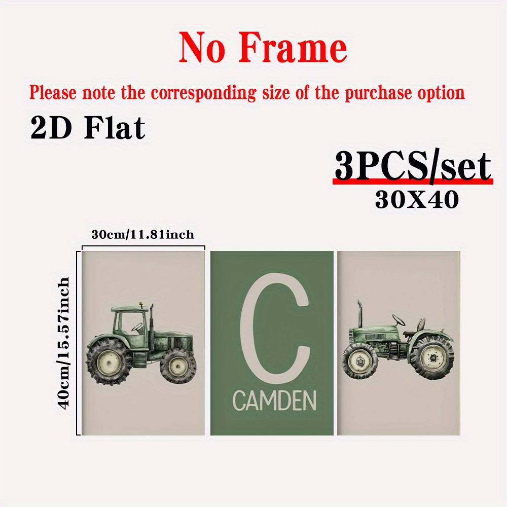 TEMU 2d Flat, 2d Flat, Set Of 3 Flat 2d Canvases Featuring Custom Names – Personalized Wall Art With And Without Frames, Tailored Baby Name Prints,