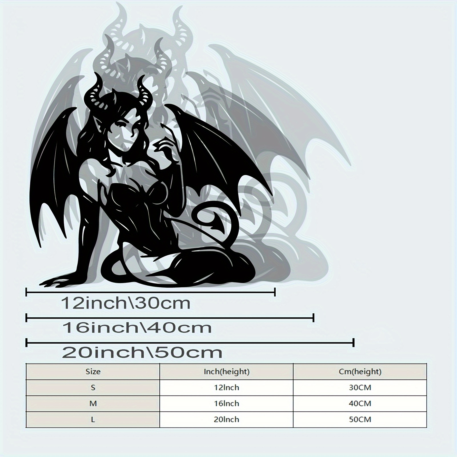 1pc Gothic Succubus Metal Wall Art - Winged Woman Sculpture with Intricate Design, Dark Fantasy Decor for Home or Office, Unique Christmas Gift Idea, Gothic Home Decor | Sleek Metallic Finish | Detailed Craftsmanship, Gothic Decor, Holiday Shoppers