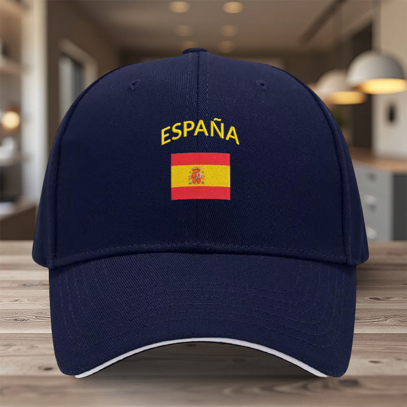 TEMU Una gorra de béisbol versátil con un diseño relacionado con 'España', un sombrero estampado para mujer y un sombrero de sol para hombre con la '