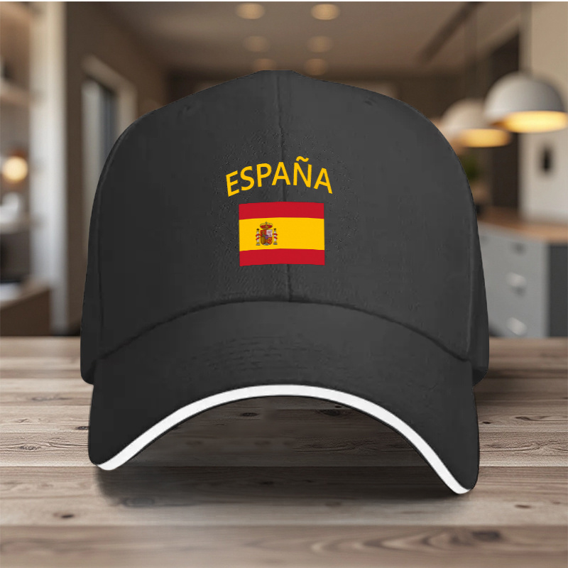 TEMU Un gorro de béisbol versátil con un diseño relacionado con 'España', un sombrero estampado para mujer y un sombrero de sol para hombre con la '