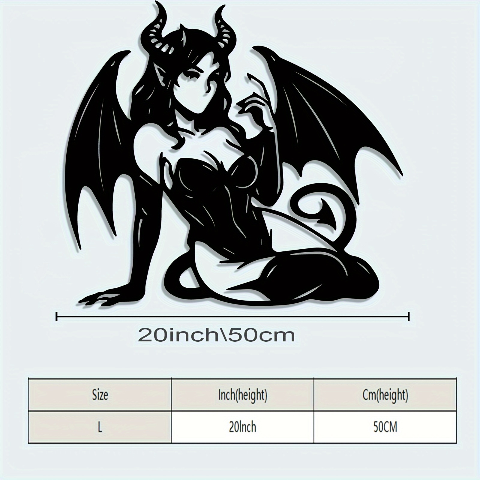 1pc Gothic Succubus Metal Wall Art - Winged Woman Sculpture with Intricate Design, Dark Fantasy Decor for Home or Office, Unique Christmas Gift Idea, Gothic Home Decor | Sleek Metallic Finish | Detailed Craftsmanship, Gothic Decor, Holiday Shoppers