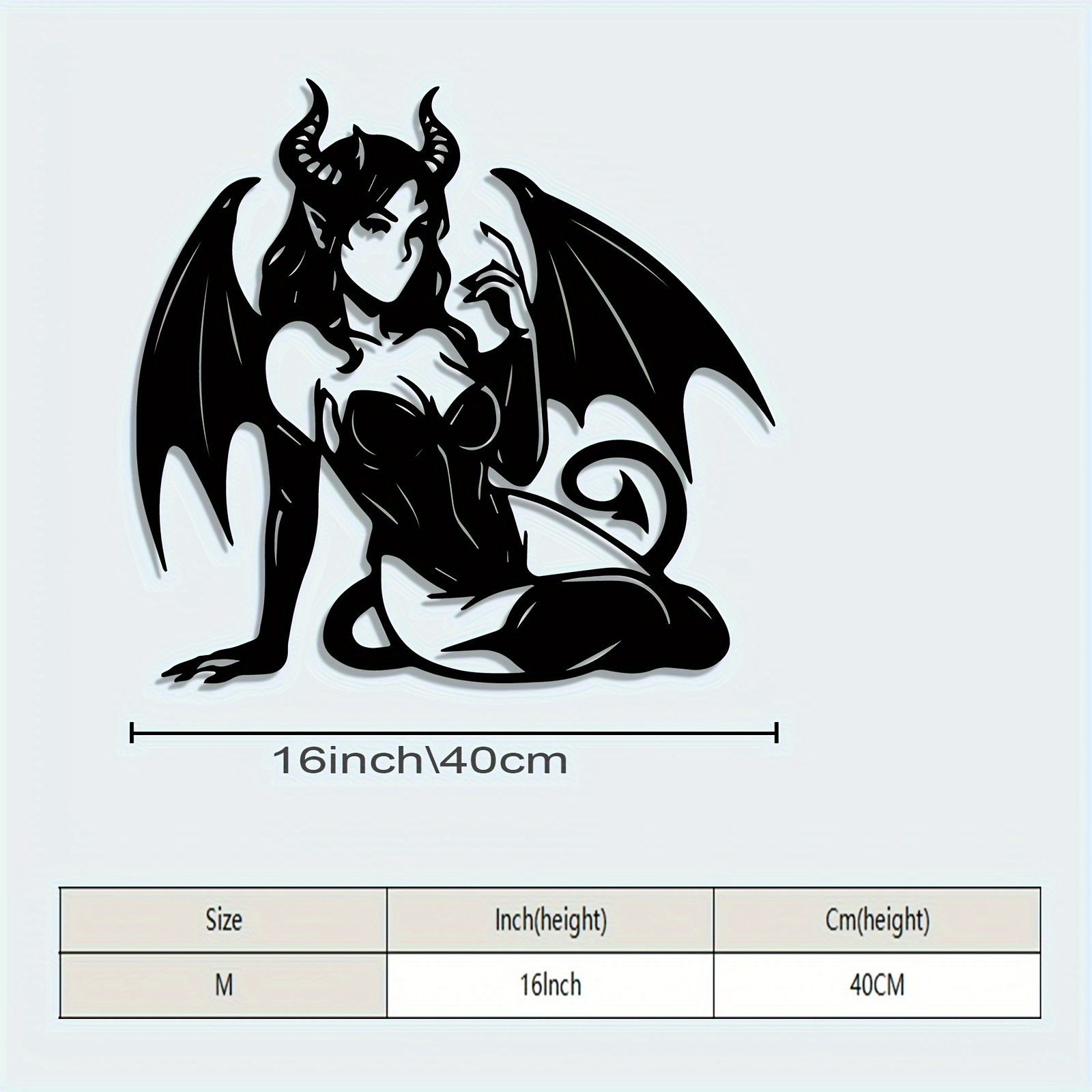 1pc Gothic Succubus Metal Wall Art - Winged Woman Sculpture with Intricate Design, Dark Fantasy Decor for Home or Office, Unique Christmas Gift Idea, Gothic Home Decor | Sleek Metallic Finish | Detailed Craftsmanship, Gothic Decor, Holiday Shoppers