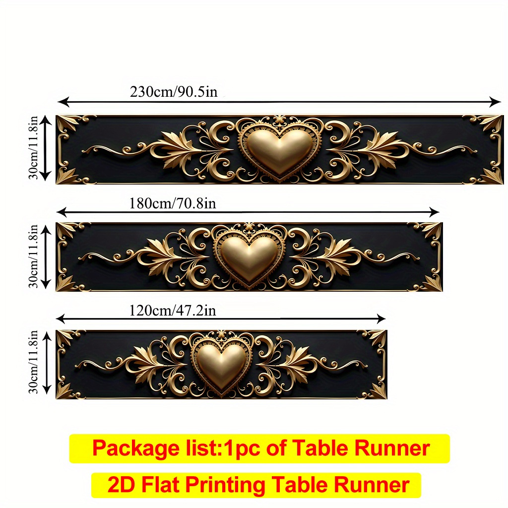 2d Flat Printing Table Runner 1pc, Polyester Rectangle Table Runner, Soft, Durable, , Table Flag For Reception, Holiday Dining , Tablecloth For Holiday Parties