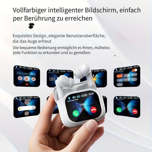 144 sprachen übersetzung, simultandolmetschung dual-ear- mit digitalem led-display tws in-ear-kopfhörer mit anc/enc geräuschunterdrückung, integriertes kapazitives mikrofon für musik, sport fitness