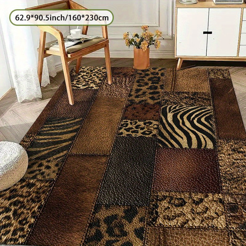 TEMU 1pc Of Velvet Rug, Exotic Leather- Design, Carpet For The Living Room, Home Decor Rug, Room Decor Carpet, Festive Decoration Rug, Halloween