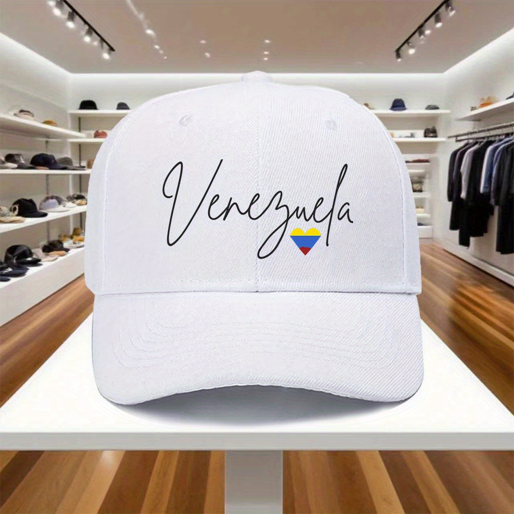 TEMU 1 Gorra de Béisbol Ajustable con Estampado de de Venezuela, Gorra Deportiva de Poliéster para Hombres y Mujeres, Sombrero y Transpirable para