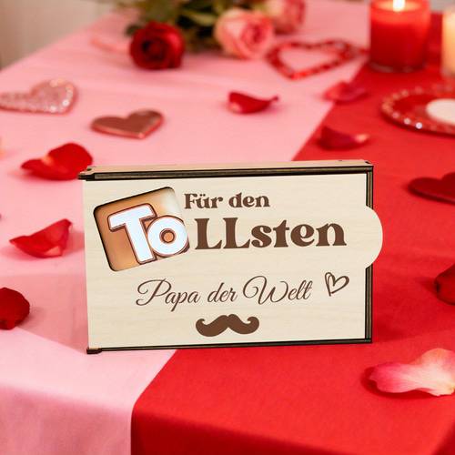 1 stück holzschokoladenkeks-geschenkbox verpackung, valentinstag geburtstag jubiläum geschenk mit deutscher druckmotiv, ideal als feiertagsgeschenk für verwandte, freunde, familie, 2026 neujahr